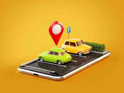 Parking illustrated idea using cell phone tech